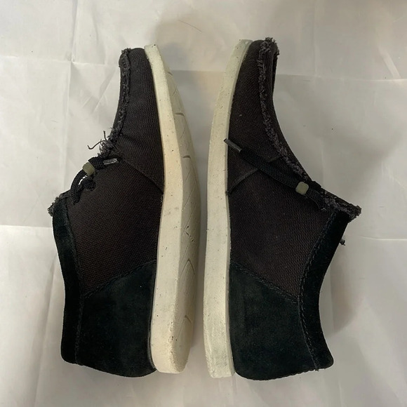 CLARKS Shacrelite Oxford Canvas Leather Black Coastal Lightweight Comfort 10.5 - Picture 4 of 10